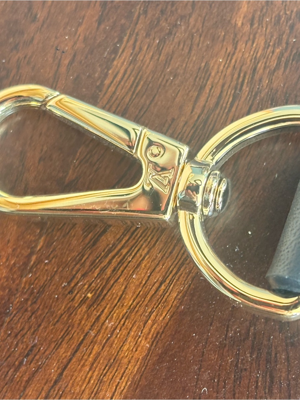 LV Black Leather Strap with Gold Hardware - Picture 2 of 7